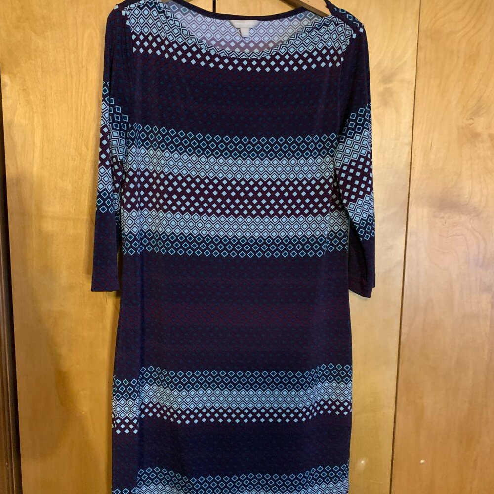 Banana Republic geometric boatneck dress, size large - Picture 3 of 8